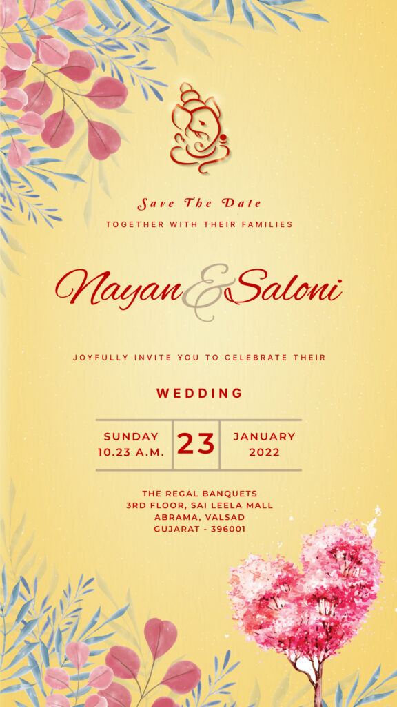 multi color wedding invitation card
