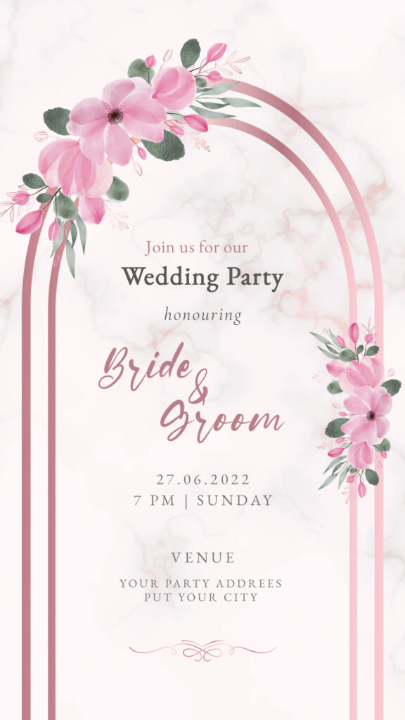 floral wedding invitation card