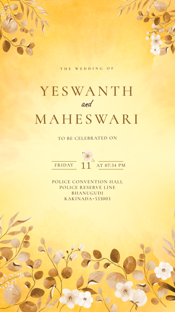 floral wedding invitation card